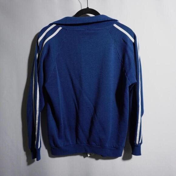 VTG 70s Tultex Blue Full Zip Sweatshirt Stripes Athletic Jacket USA‎ Made Mens M - Picture 4 of 5